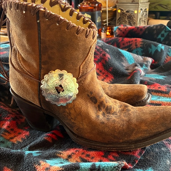 Corral Brown Ankle Boots with Silver Accent - Picture 2 of 7